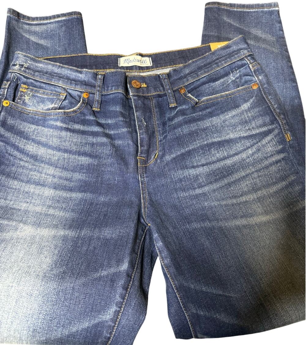 Madewell Skinny Skinny Jeans, Women's Size 32, Blue Whiskering, NWT